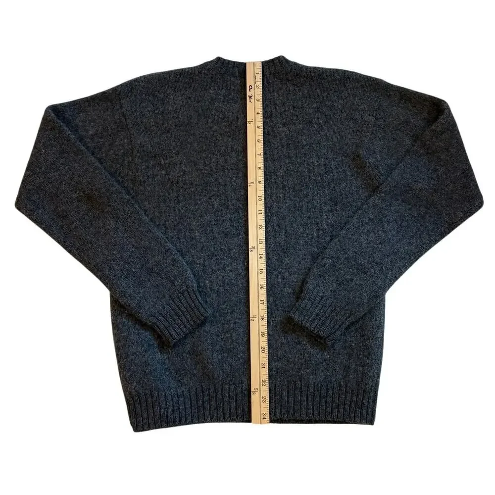 J Crew Sweater Mens Small Gray 100% Wool Crew Neck Pullover Minimalist Preppy